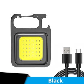 1pc Mini COB Flashlight; Multi-function USB Rechargeable Key Chain ABS Light Portable Pocket Inspection Light With Magnet For Outdoor Emergency C