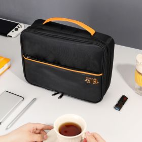 Shockproof Tech Gadget Carry Case, Dual Zipper Cable Organizer Bag with Front Quick Pocket, Portable Waterproof Storage Bag for Laptop Chargers